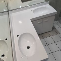 Hand basin spray glazing and cosmetic vanity restoration Table View
